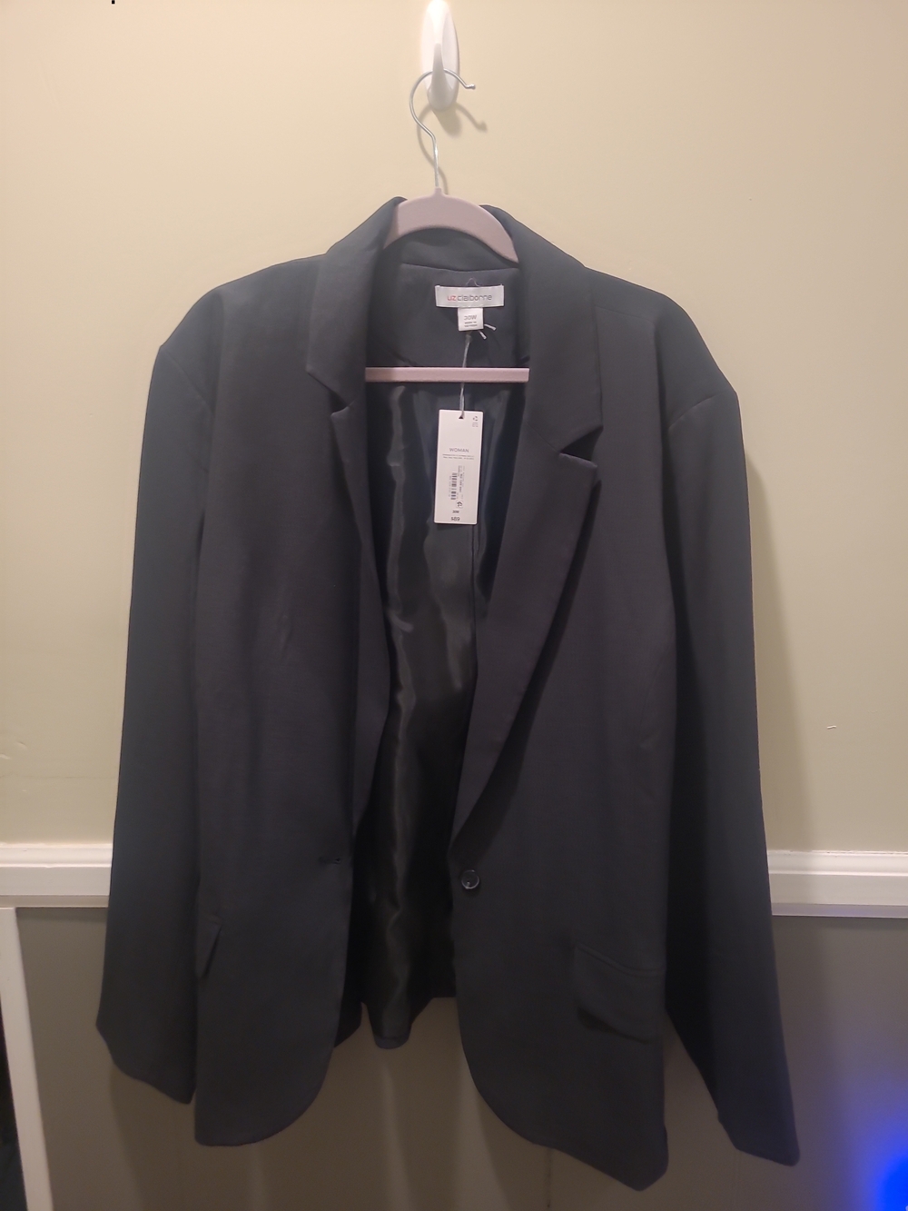 Liz Claiborne Womens Gray Blazer Size 30W Single Button NWT